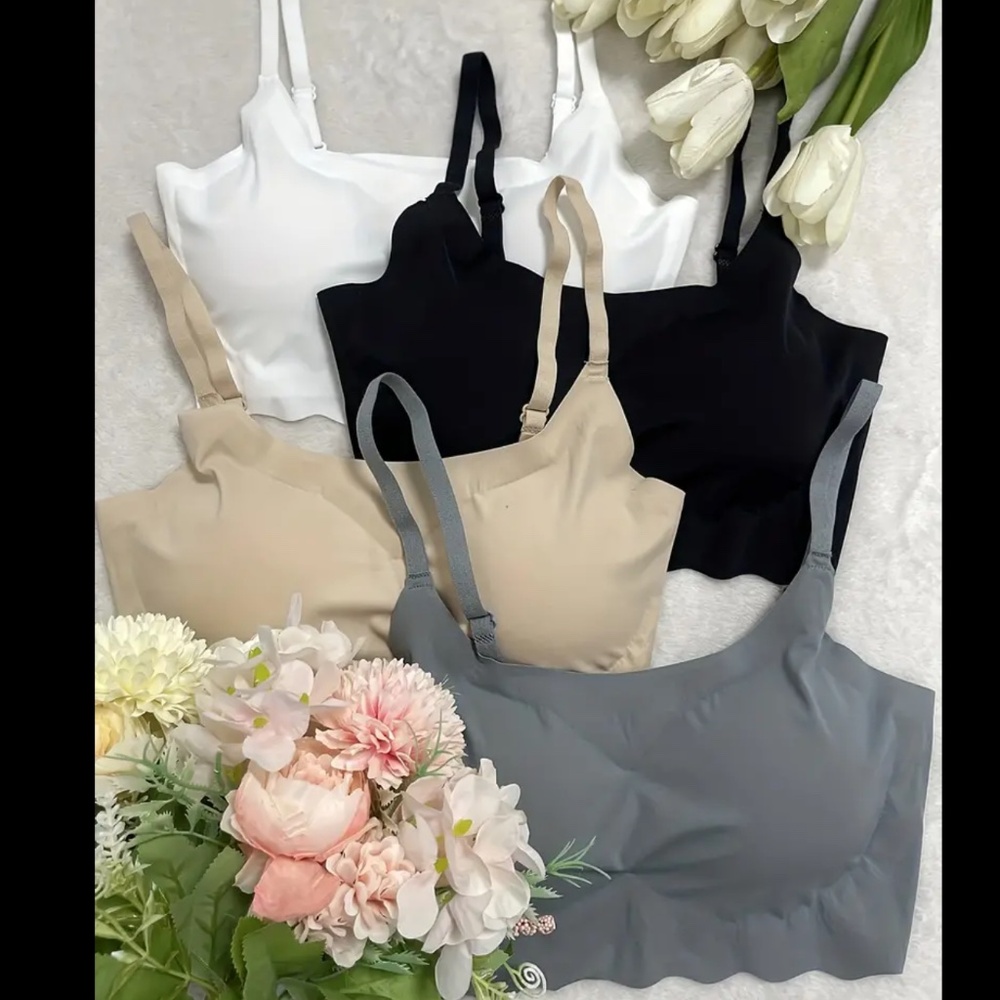 4-Piece Seamless Wireless Bra Set - Basic Colors
